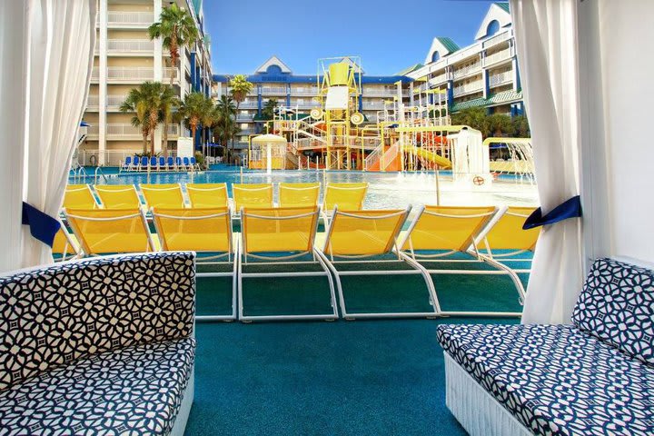 There are also cabanas around the pool