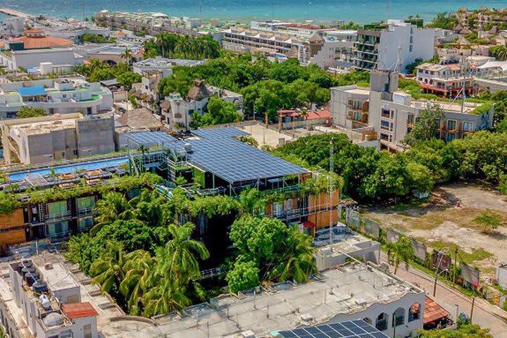 Aerial view of the hotel