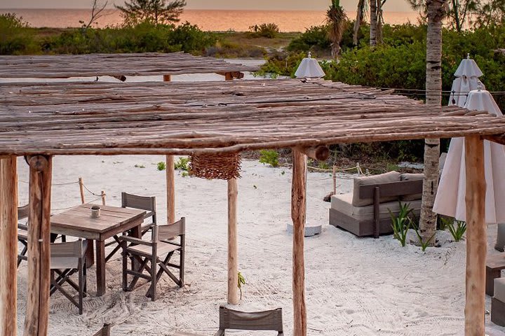 Tables on the beach