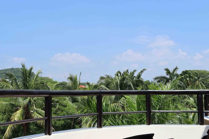 Terrace of a double guest room with mountain view