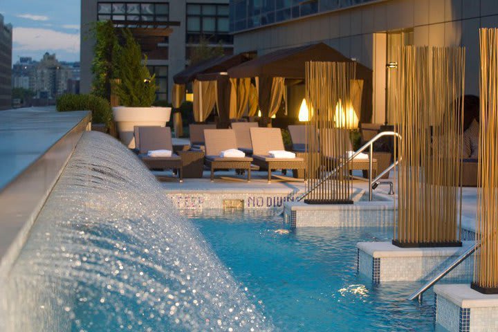 Pool on the seventh floor at the Trump SoHo hotel in downtown New York