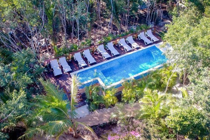 Aerial view of the pool