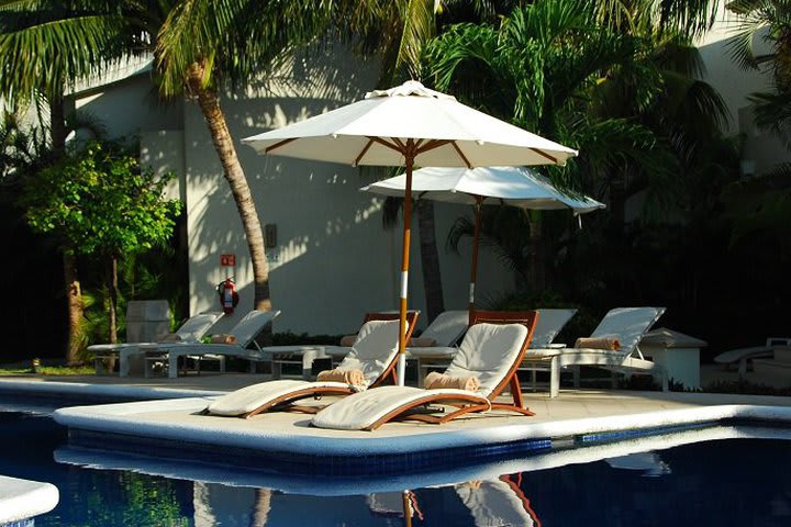 Sun loungers by the pool