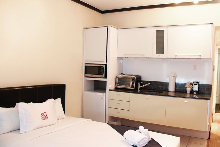 Guest rooms are fitted with microwave