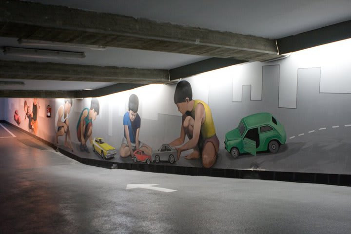 Decor of the parking area