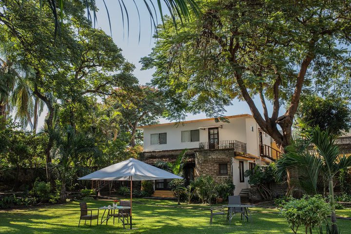 The hotel has extensive gardens