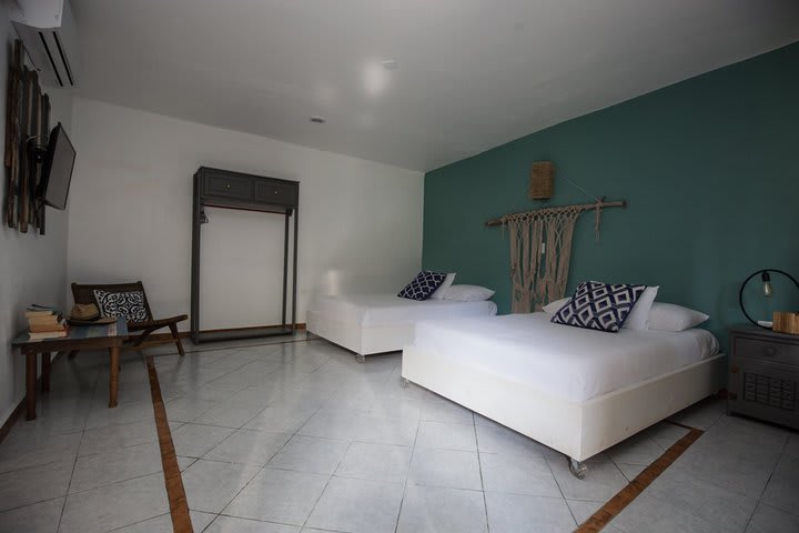 Guest rooms were designed in minimalist style