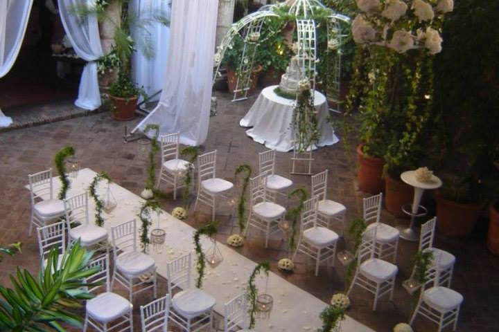 Wedding setup in the courtyard