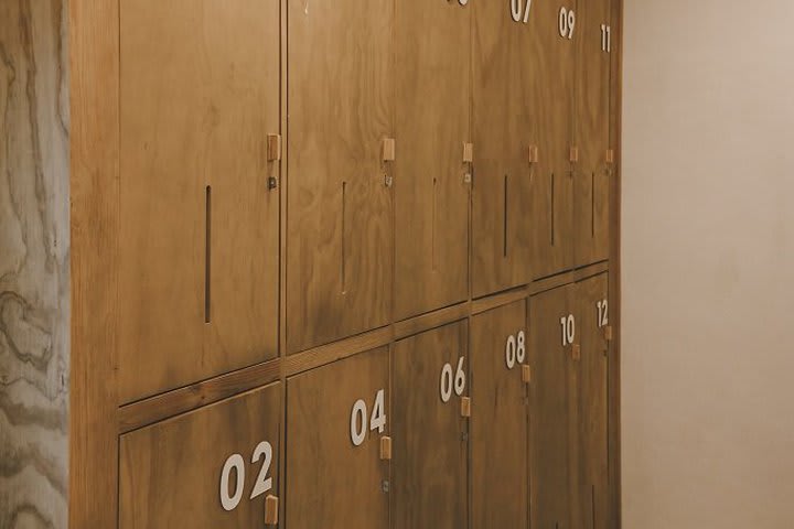 Lockers in the shared dormitories