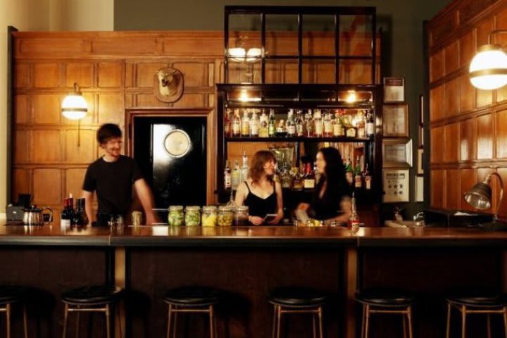 Bar in a restaurant at the Ace New York hotel