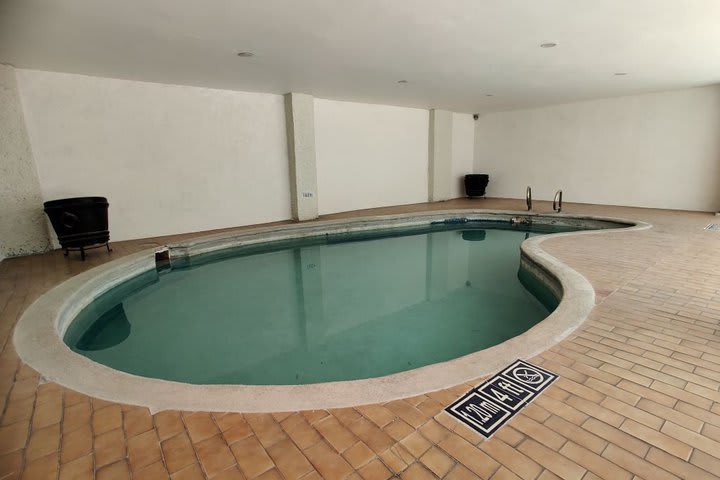 The hotel has an indoor pool