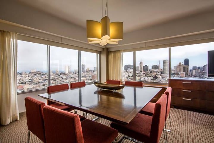 Table and chairs in a suite