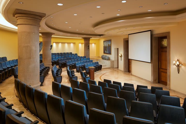 The auditorium has audiovisual equipment