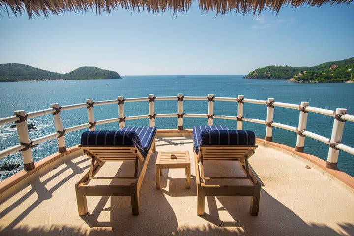 Terraza con vista al mar del penthouse