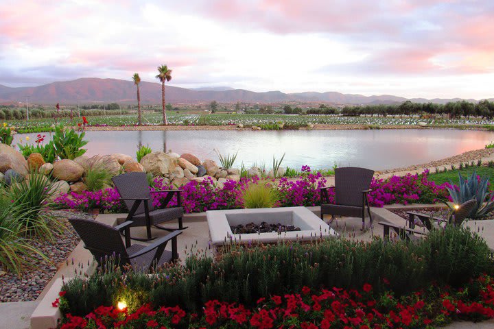 Sitting areas next to the lake