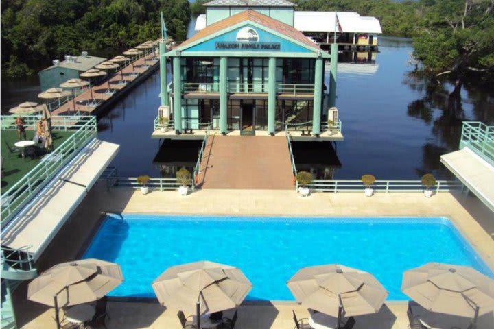 The Amazon Jungle Palace hotel on the outskirts of Manaus is surrounded by the Amazon jungle
