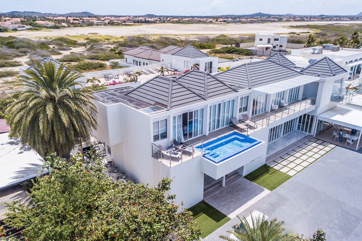 Aerial view of the hotel