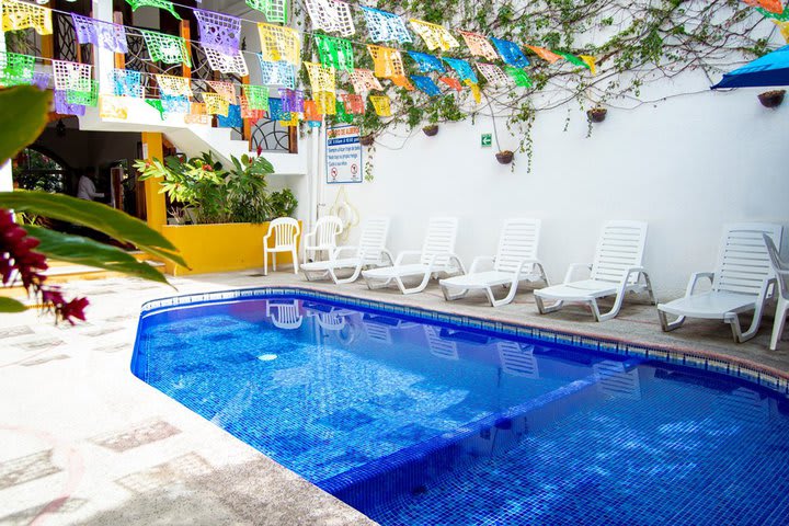 Pool with a shallow area for children