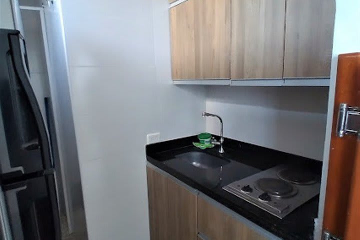 Equipped kitchen in the apartment