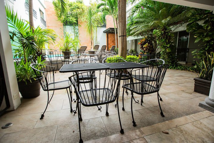 Tables in the patio