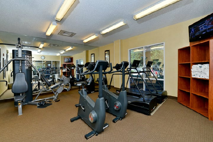 The property has a fitness center to stay in shape