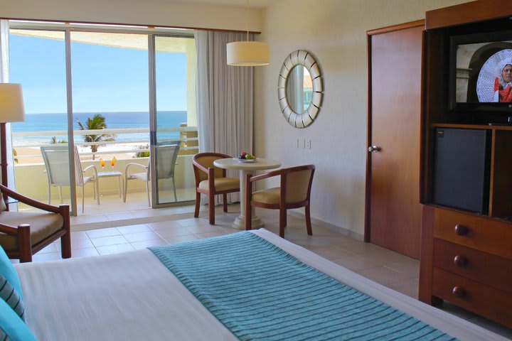 Some rooms have an ocean view