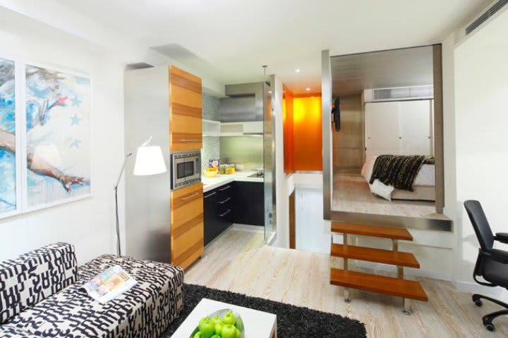 Kitchenette in a guest room