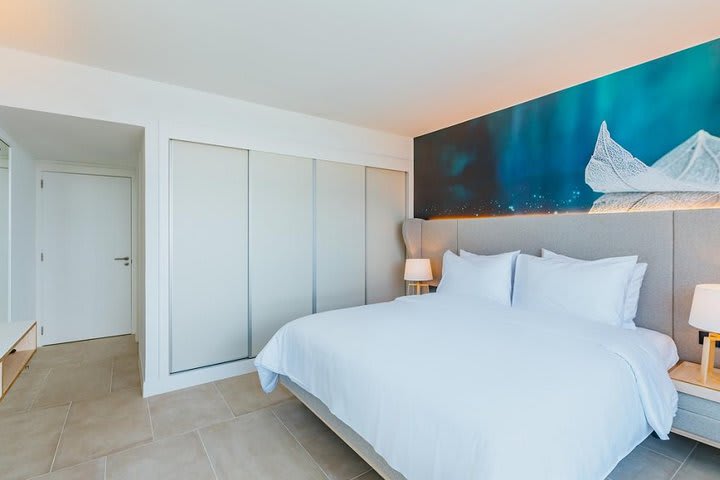 Bedroom of a suite with ocean view