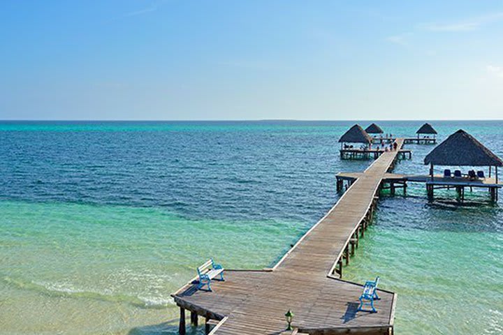 Cabins and pier