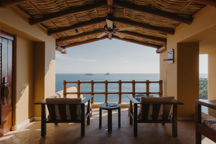 Terrace of a Cliffside ocean front suite