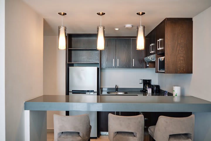 Dining area of a superior luxury guest room