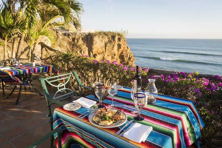 Tables in La Adelita restaurant