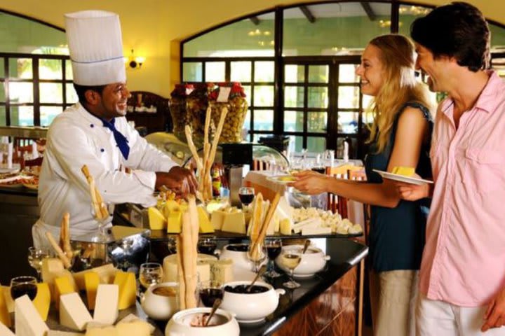 The main restaurant offers buffet service