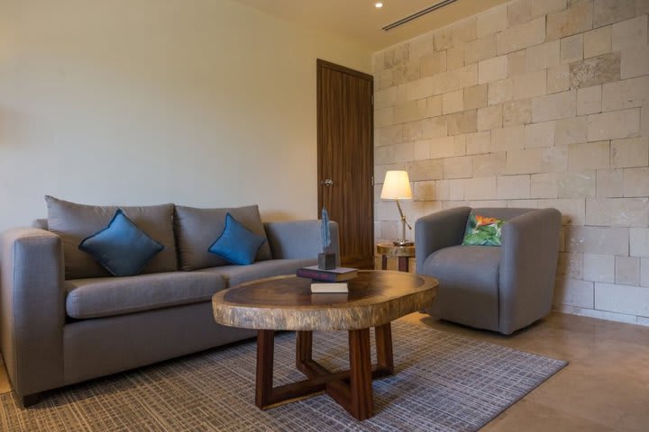 Sitting area of a master suite villa