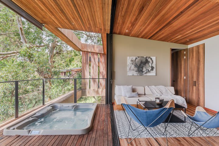 Sitting area of a Premium cabin with Jacuzzi