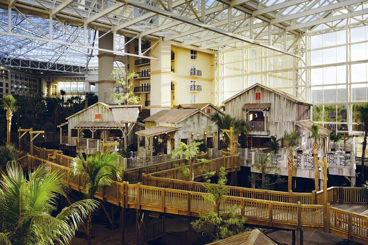 El hotel Gaylord Palms Resort & Convention Center tiene grandes atrios con hermosos jardines