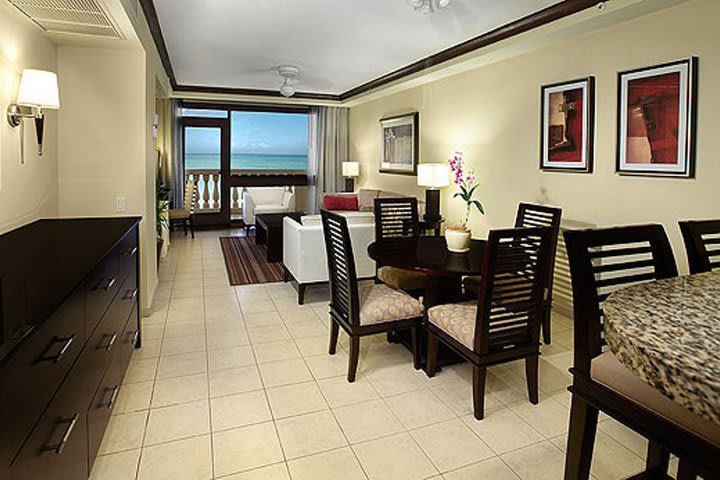 Dining table and chairs in a suite