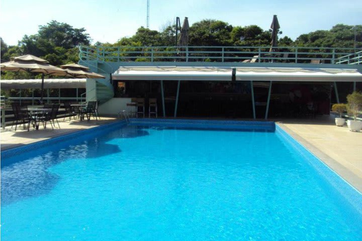 Pool at the Amazon Jungle Palace hotel on the outskirts of Manaus
