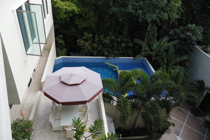 Aerial view of the pool