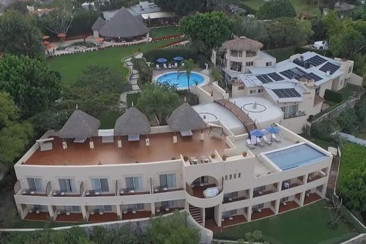 Aerial view of the hotel