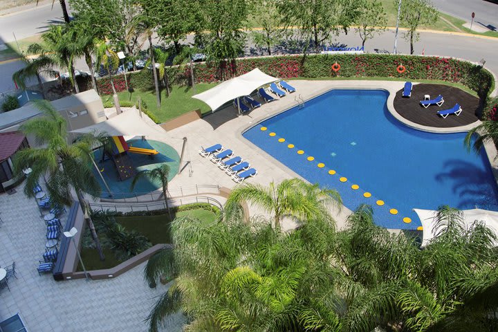 Vista áerea de la piscina