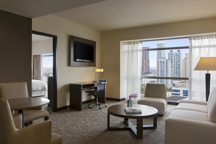 Sitting area in a suite