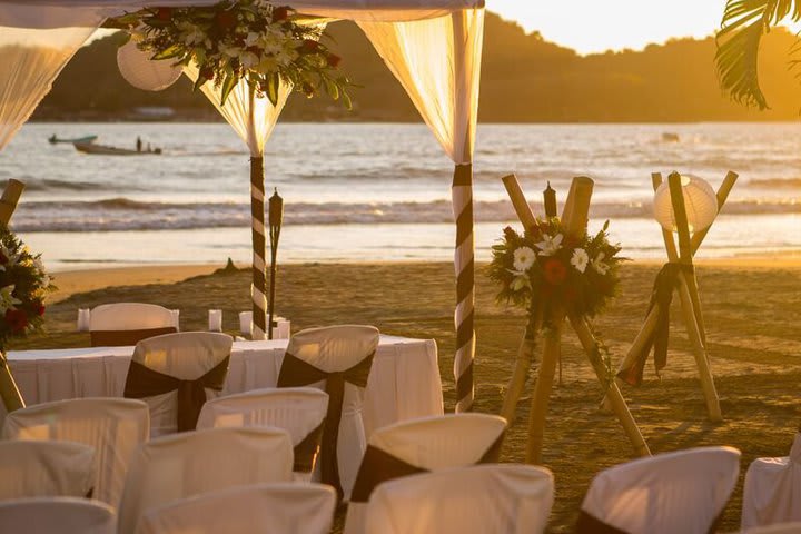 Wedding set up on the beach