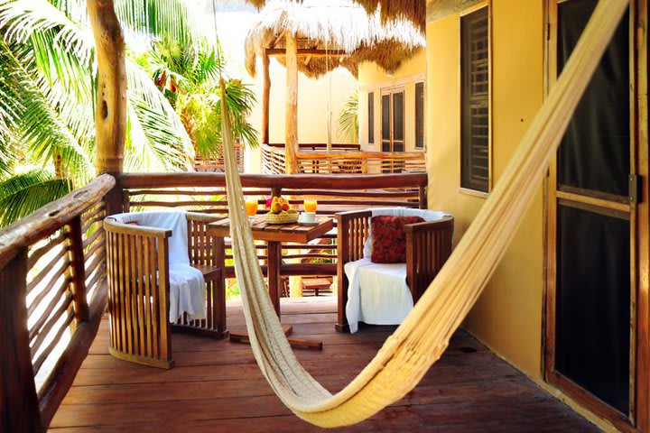 Terrace with a hammock