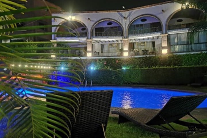 Sun loungers by the pool