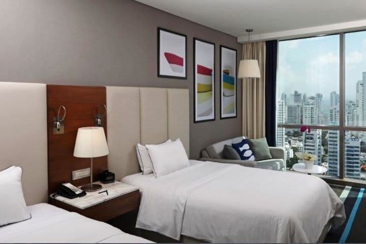 Guest room with city views