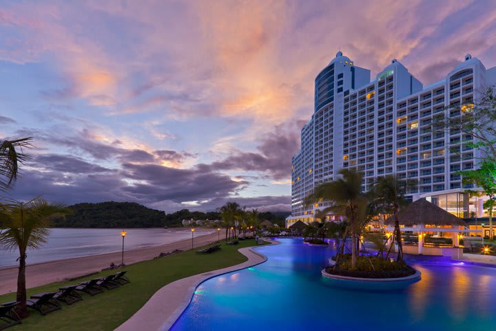 Pool at sunset