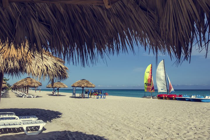 View of the beach at the resort