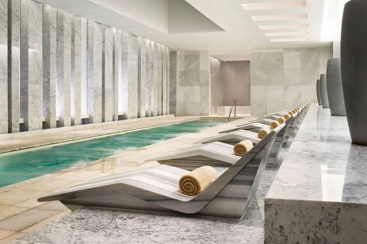 Hydromassage pool in the spa