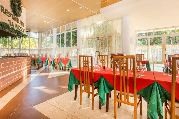 Tables in the Italian restaurant